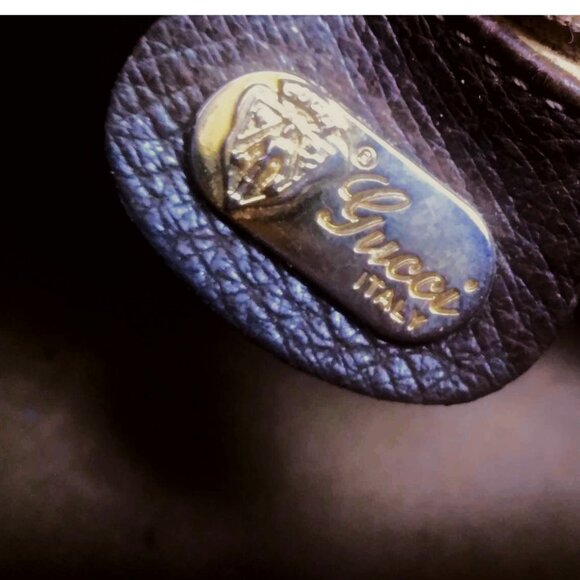 Gucci Vintage GG Logo Boston / Doctor Brown Tan Leather Handbag - FLAW - Picture 9 of 16